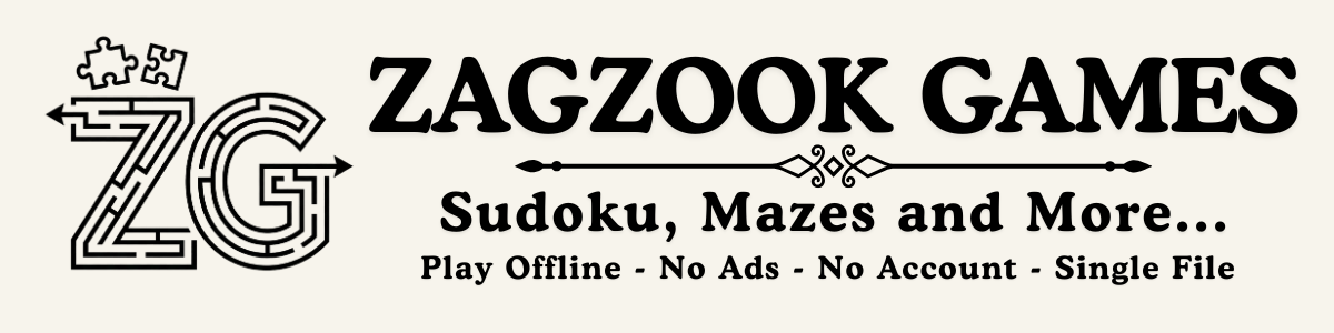 Zagzook Games — Sudoku, Mazes and More